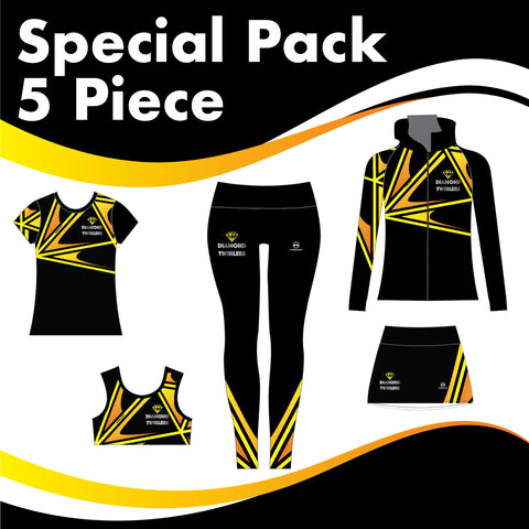 Diamond Twirlers SPECIAL TRAINING SKORT PACK - 5 PIECE